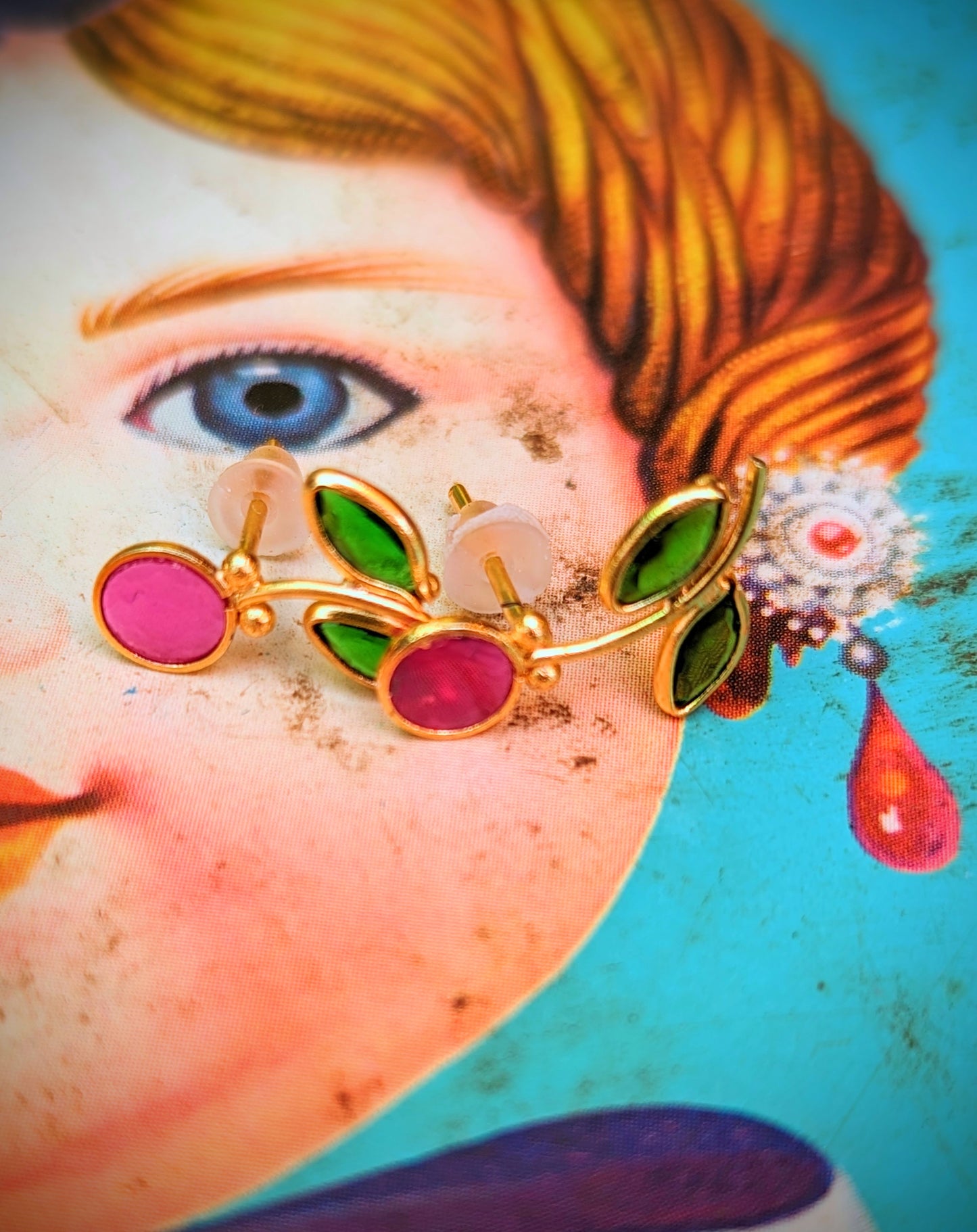Fancy folk flora stud earrings