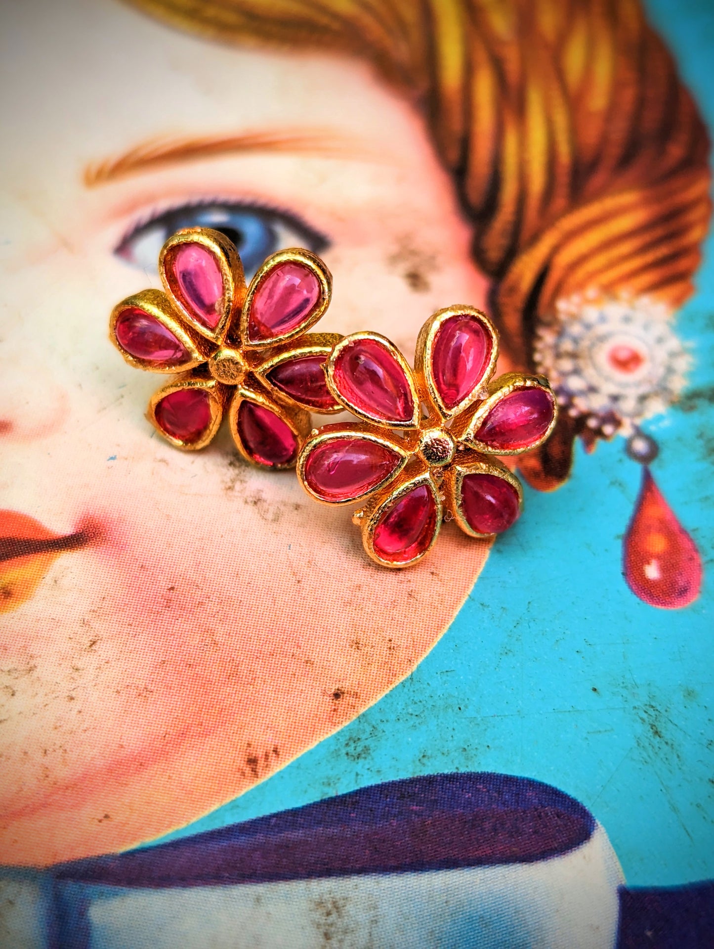 Fancy folk flora stud earrings