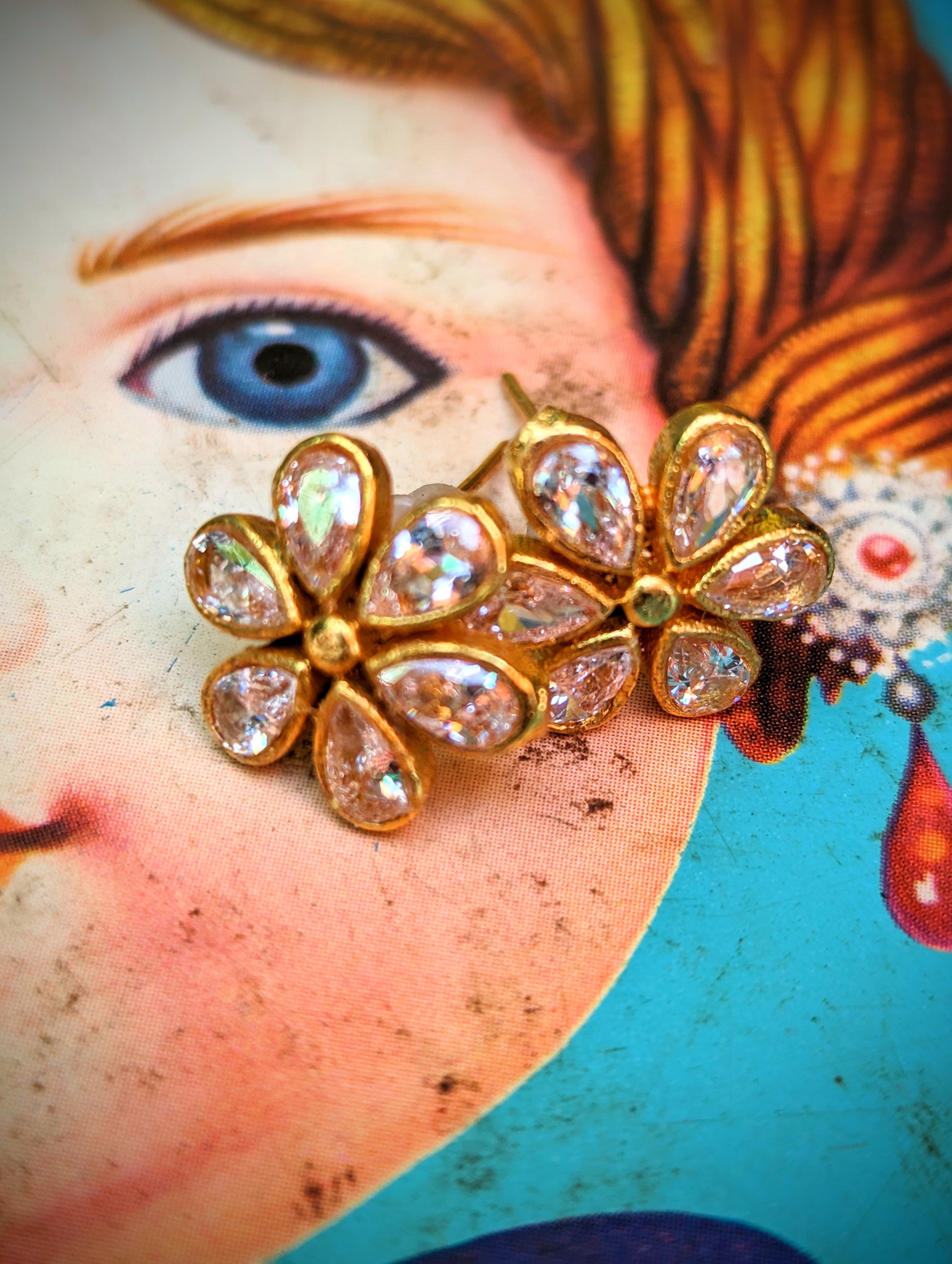Fancy folk flora stud earrings