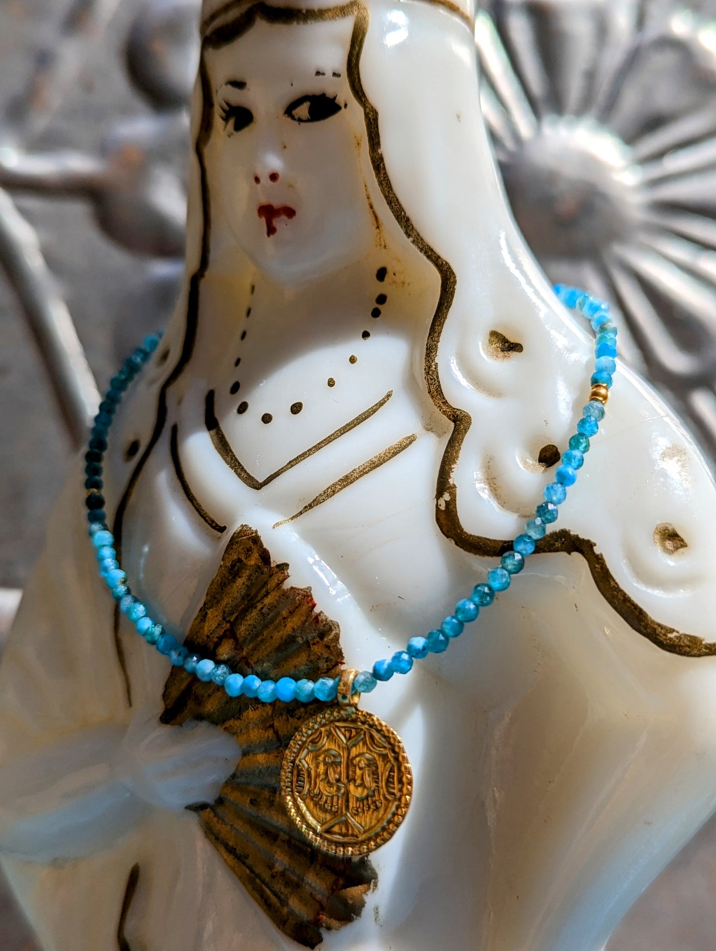 Semi precious necklaces with gold plated pendants
