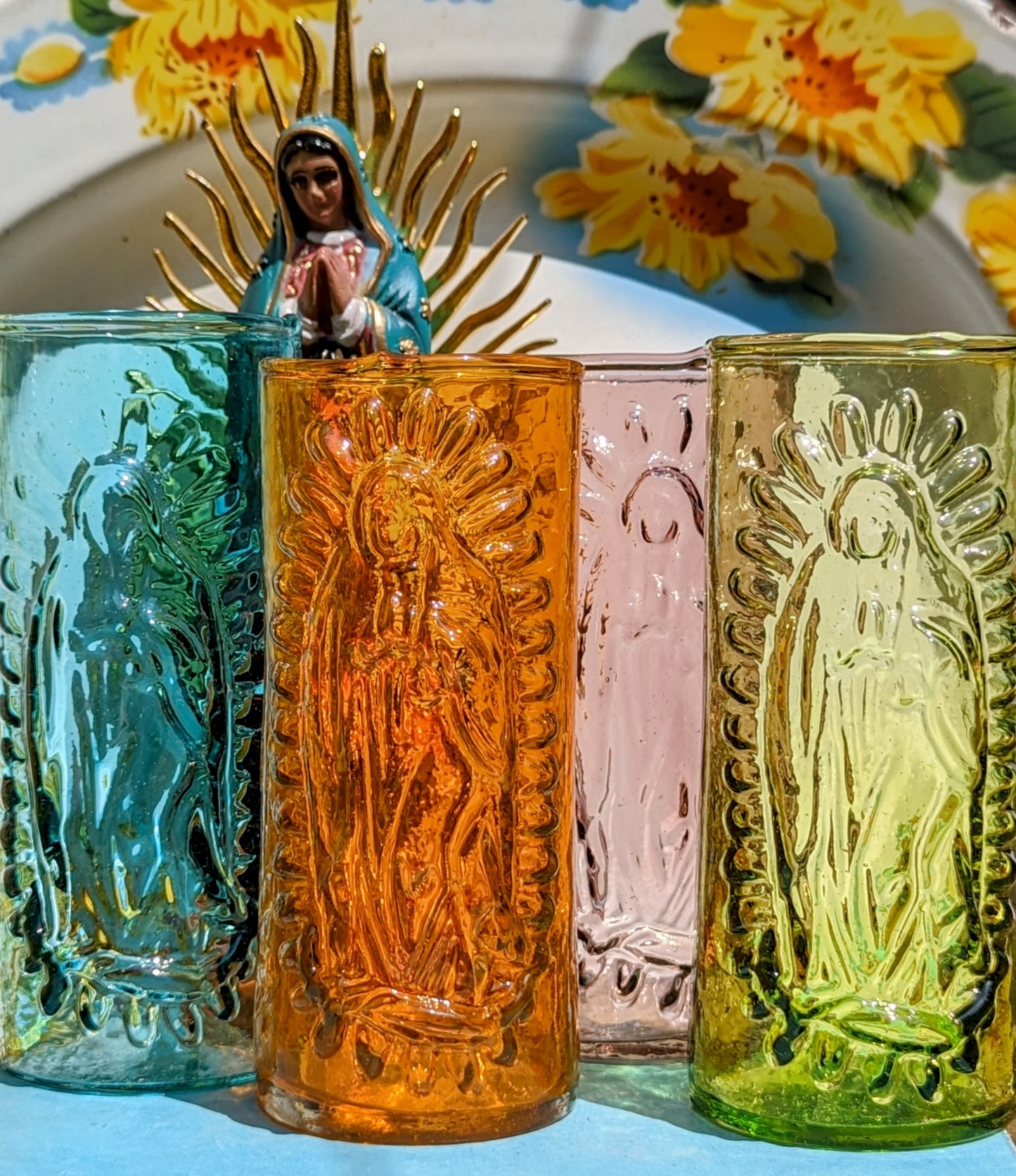 Recycled glass guadalupe straight tumblers