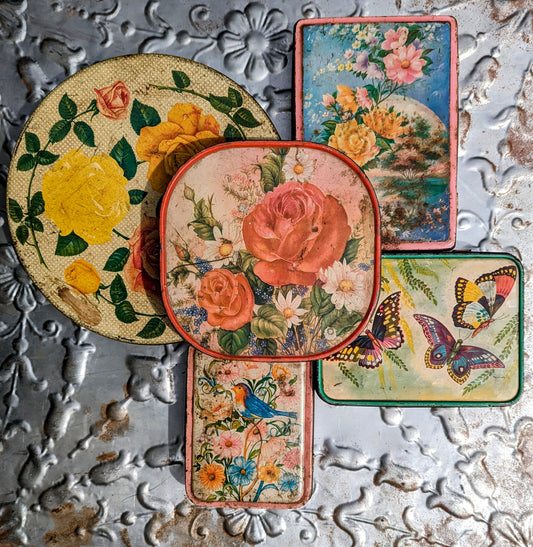 Vintage indian tins Flora and Fauna