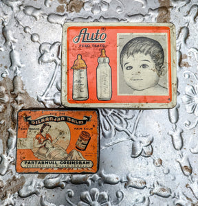 Vintage indian tins - pharmacy