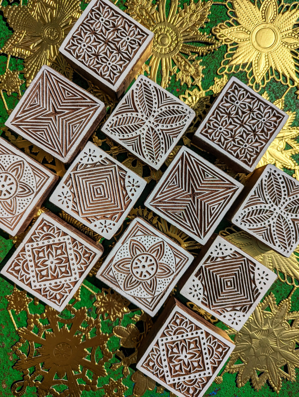 Just like our favorite cement tiles!

Beautiful hand carved Indian wood blocks, made from sustainable mango wood. Traditionally used for printing on fabric.

5 x 5cm

