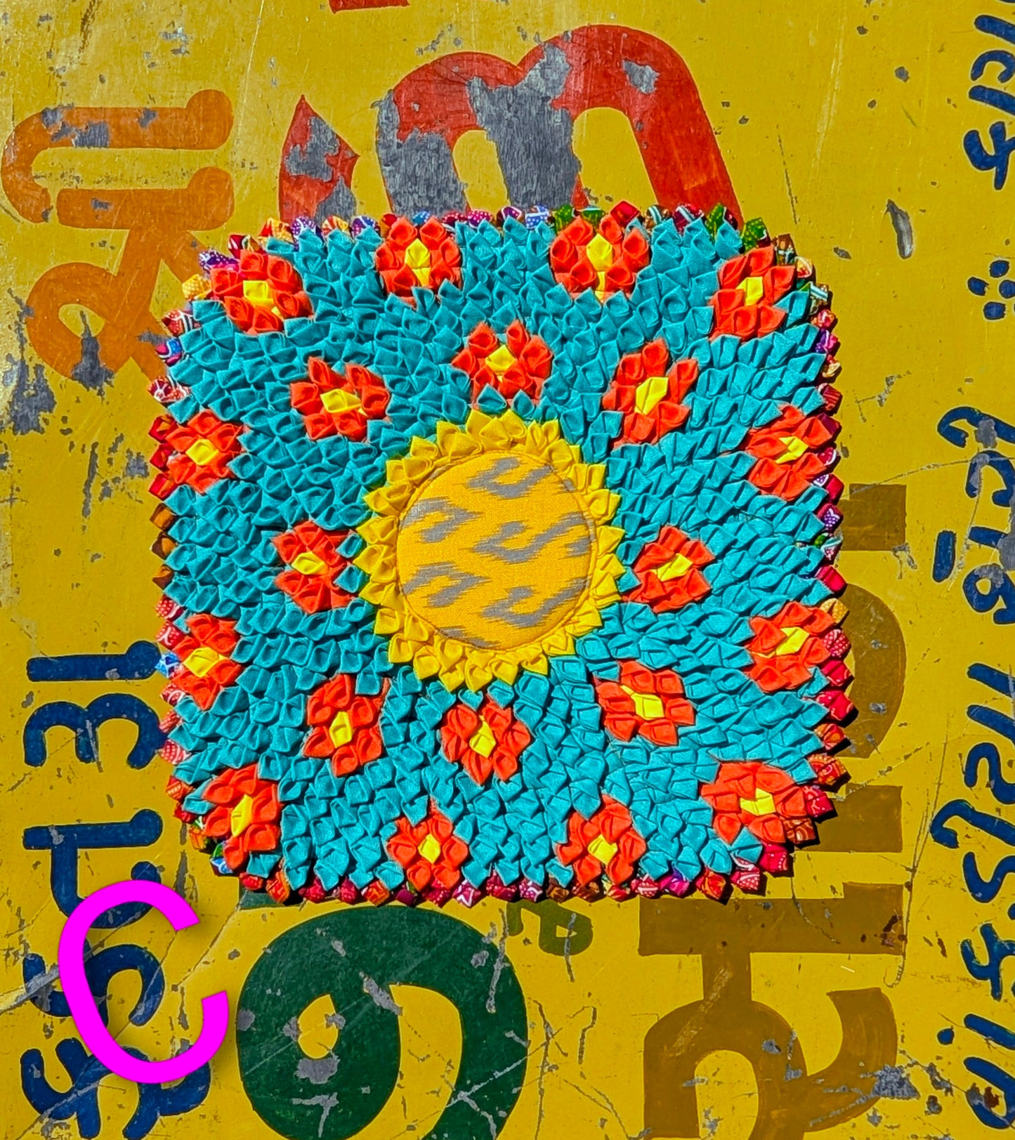 Recycled fabric mat squared