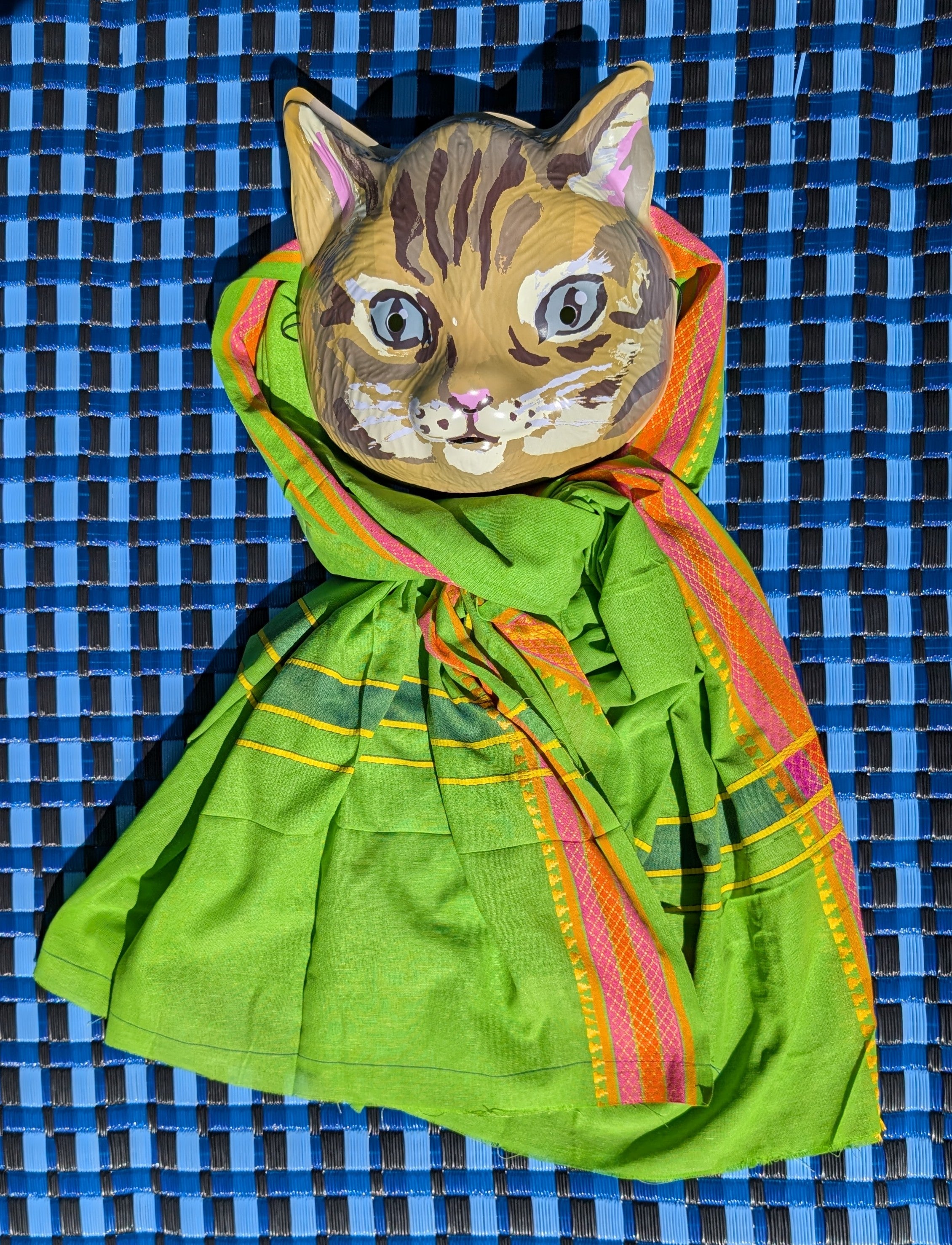 Bold bright summer shawl