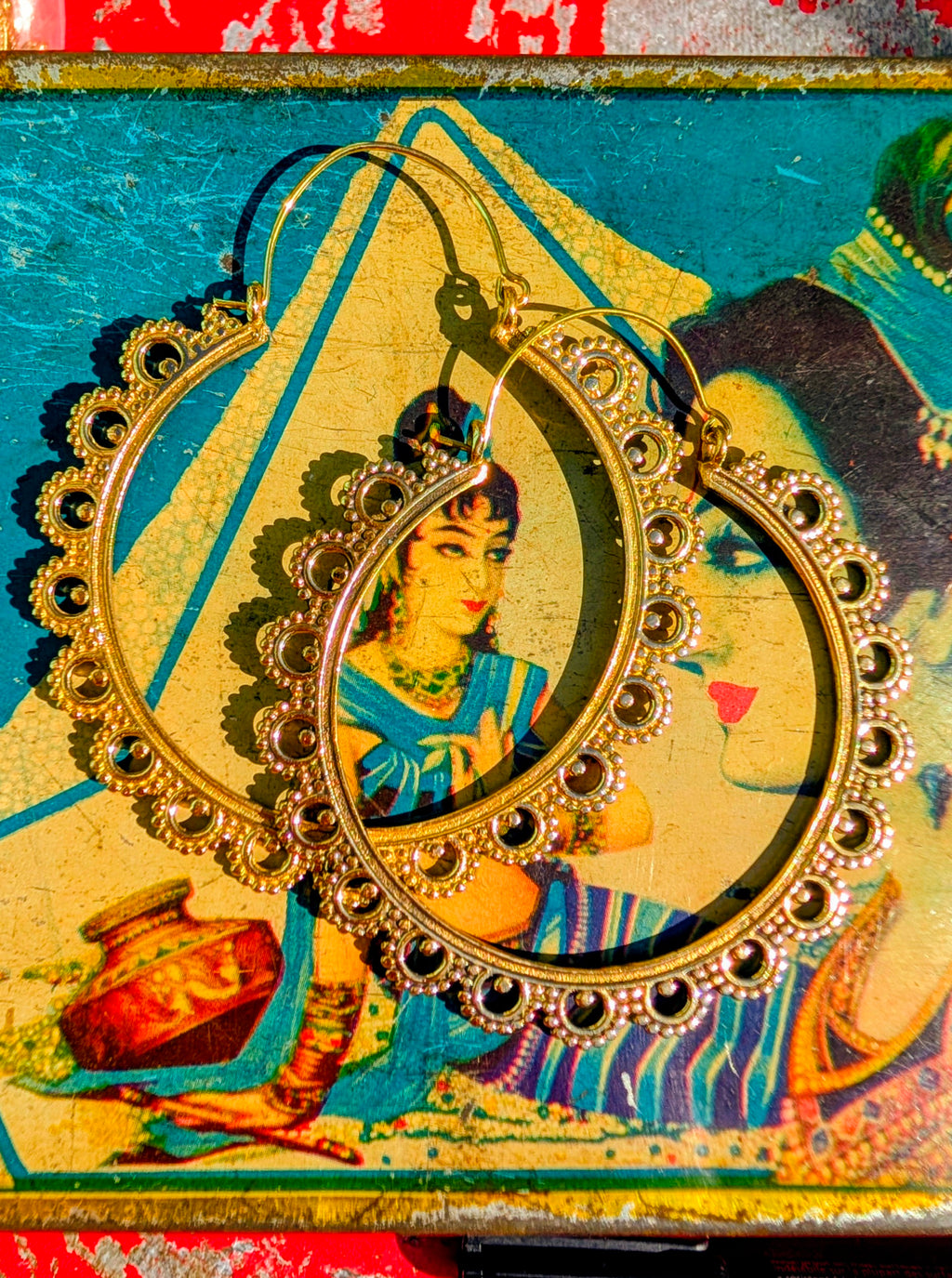 Mega scalloped Indian hoops