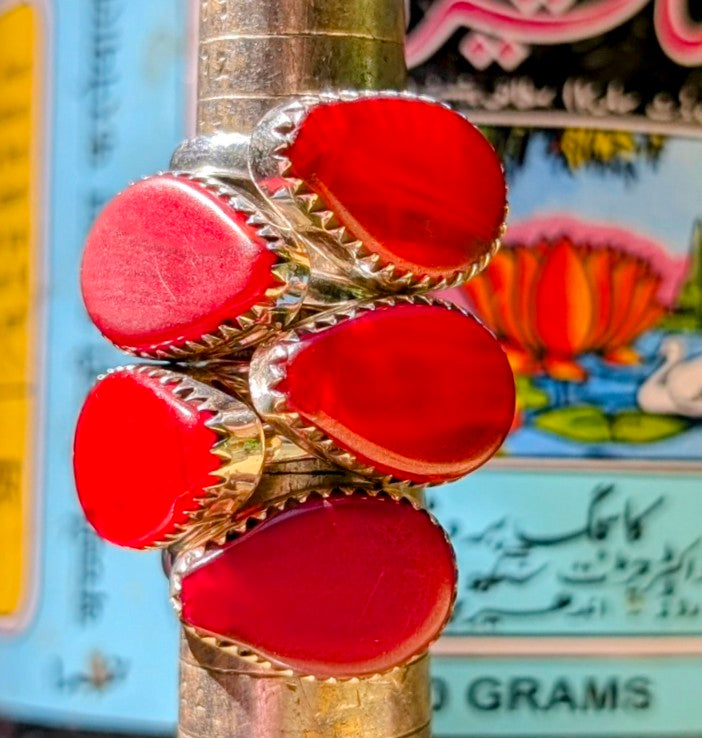 Antique glass trade bead rings