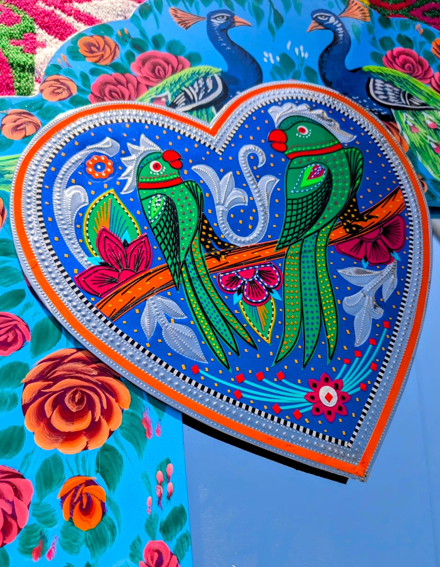 Parakeet heart plaque