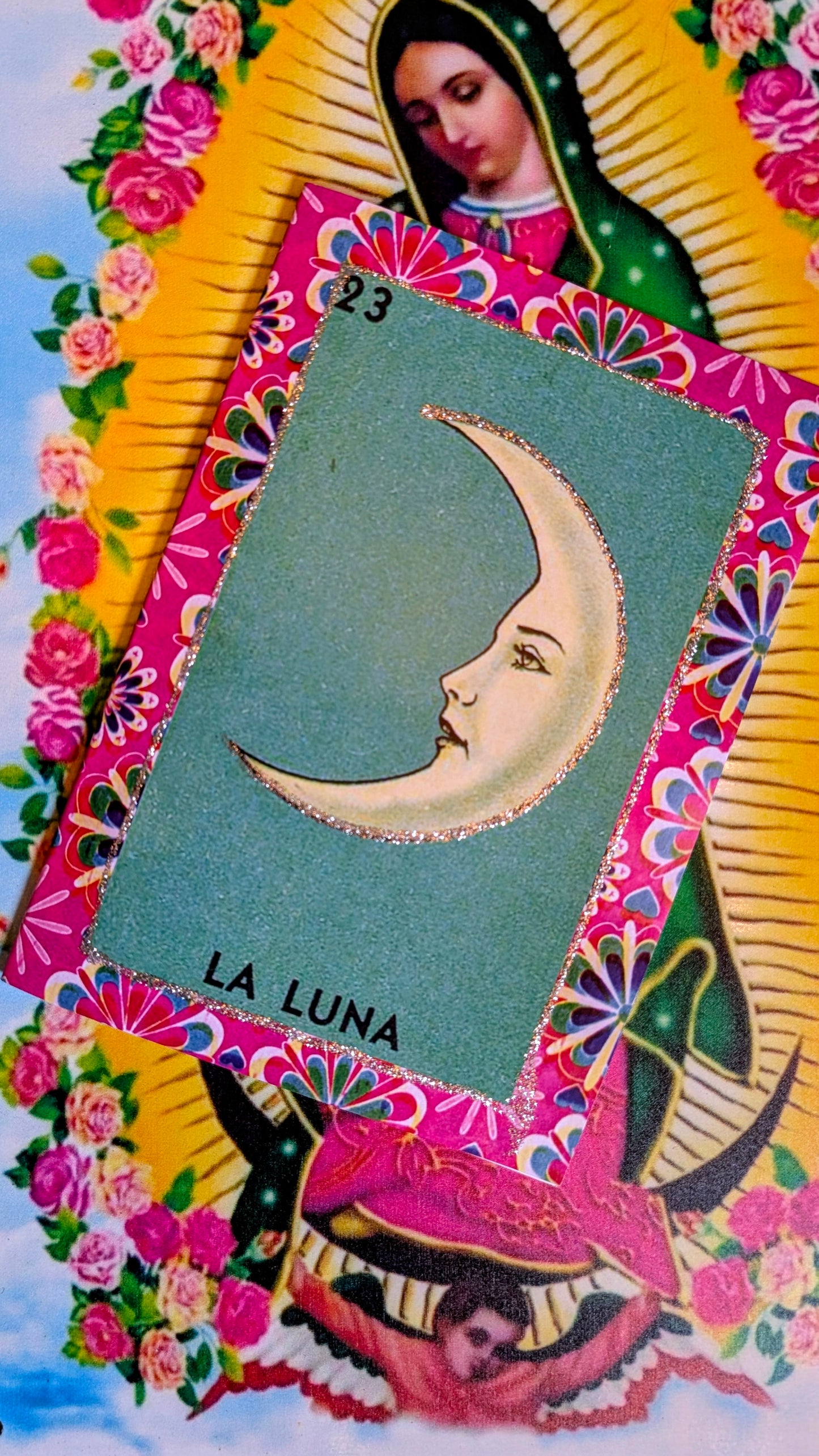 Hand glittered Loteria card set