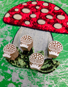 Toadstools wood blocks