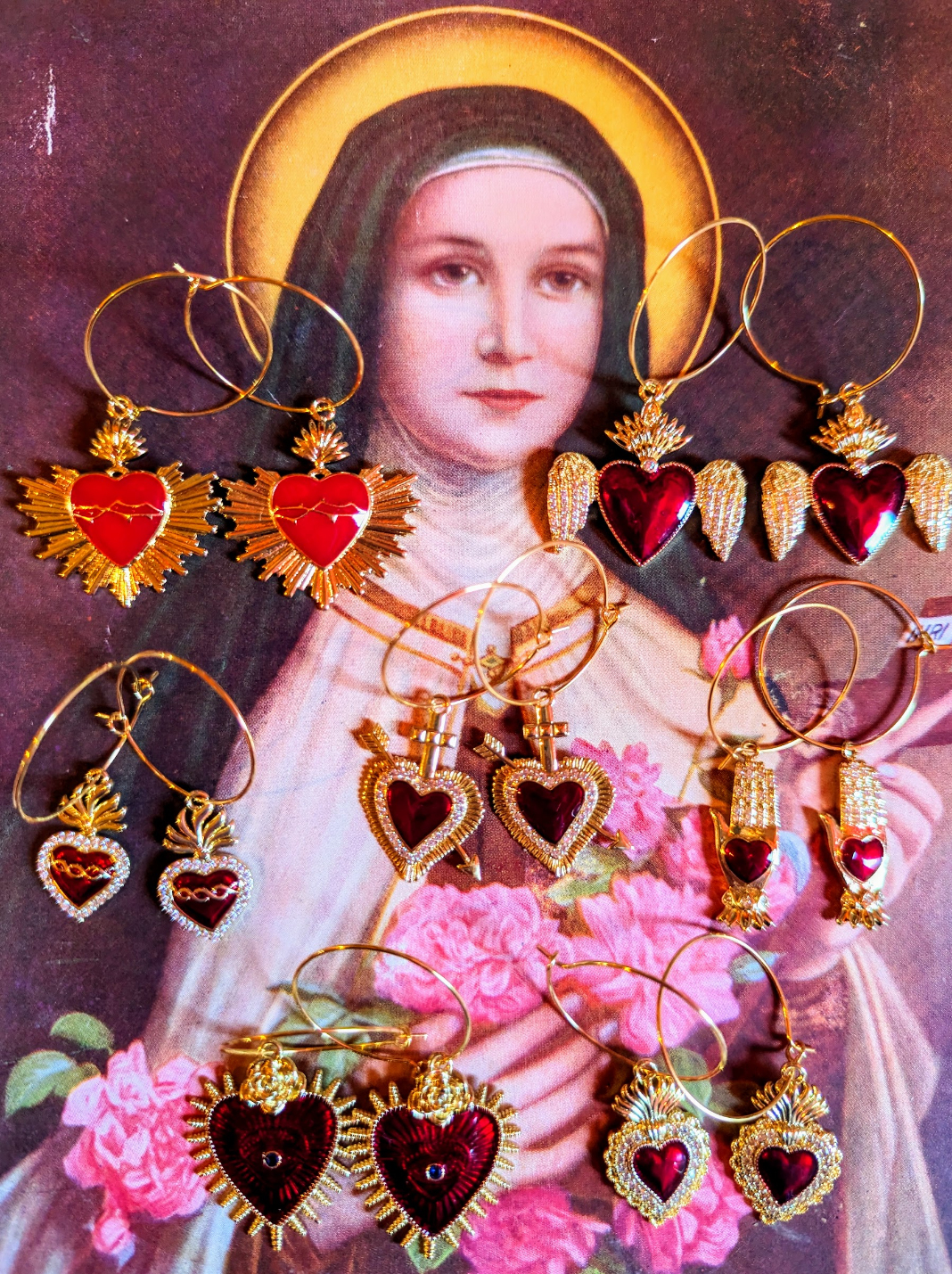 Golden Sacred heart hoops