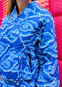 Cloud print quilted jacket