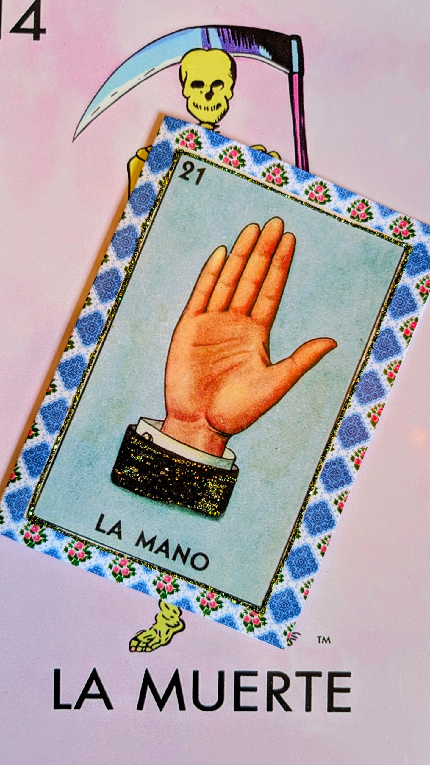 Hand glittered Loteria card set