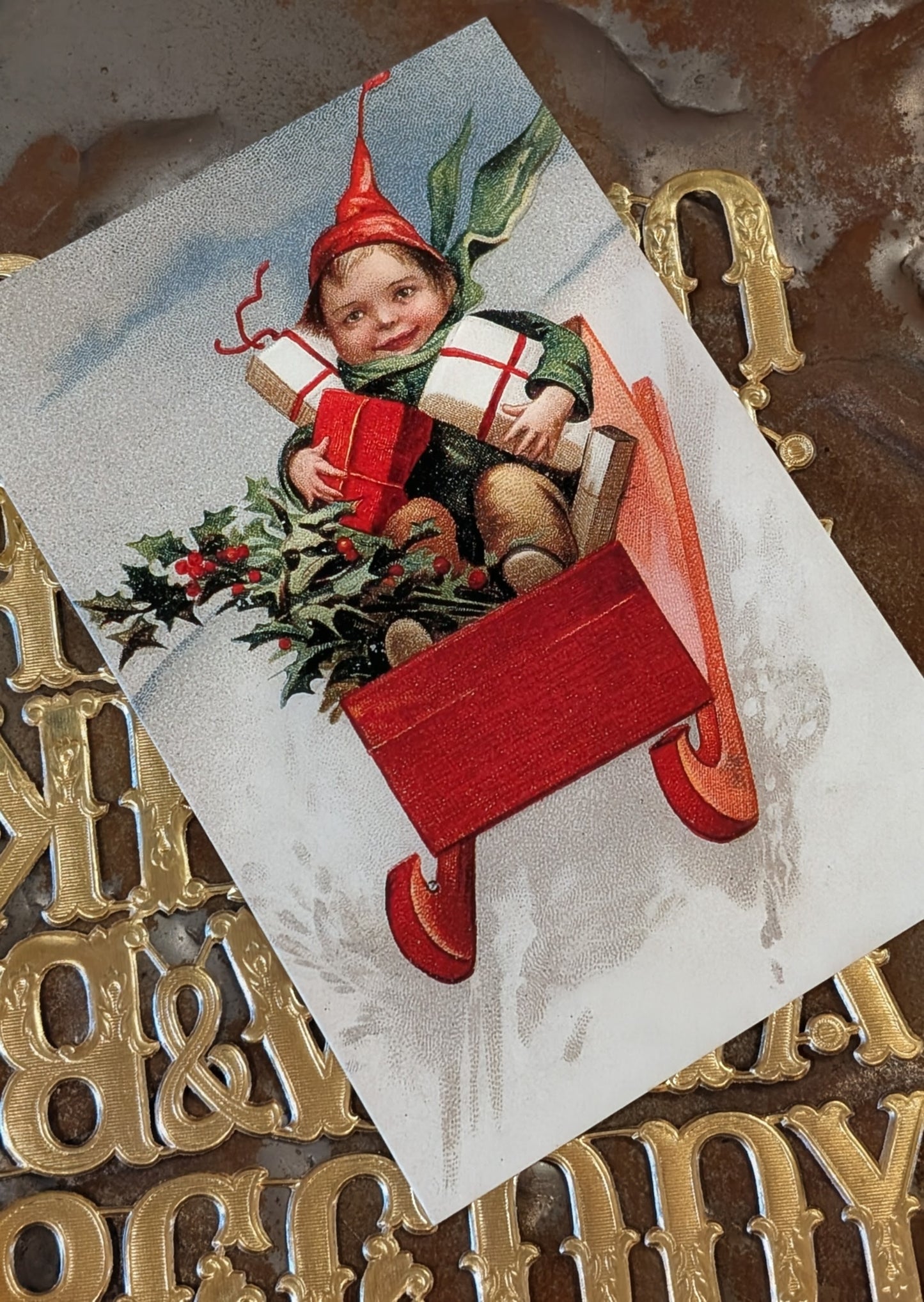Victorian Christmas postcard set