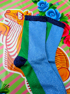 Colour block Glitter Socks