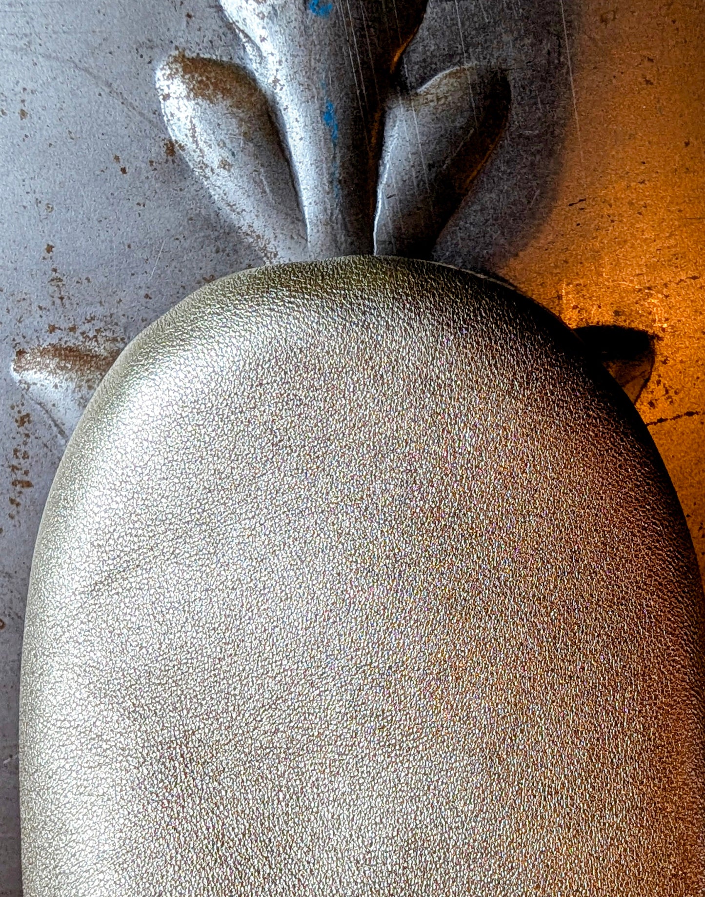 Soft leather metallic slippers .. size 39