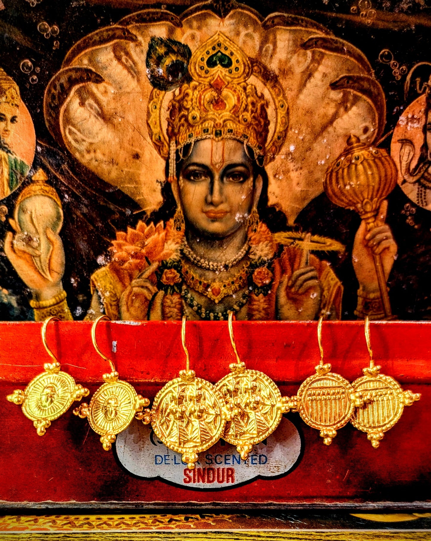 Glorious, lightweight gold plated earrings, traditional amulets from the north of India, with sweet bobble detail .Made of silver and heavily plated in warm buttery-yellow 22ct gold.

Suraya (Sun god)and Seven sisters amulets are 1.5cm diameter, the Two Sisters are 2cm diameter.

 

Plated jewelry must be treated with care, to keep the plate rich for as long as possible remove when washing, applying creams, Perfume using detergents etc. 