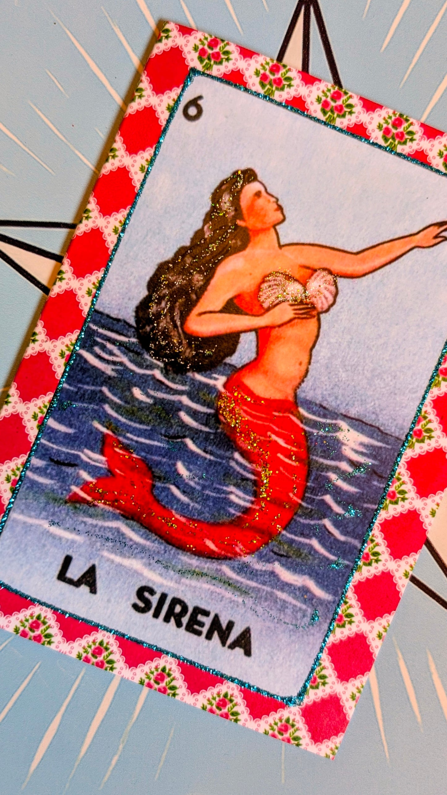Hand glittered Loteria card set