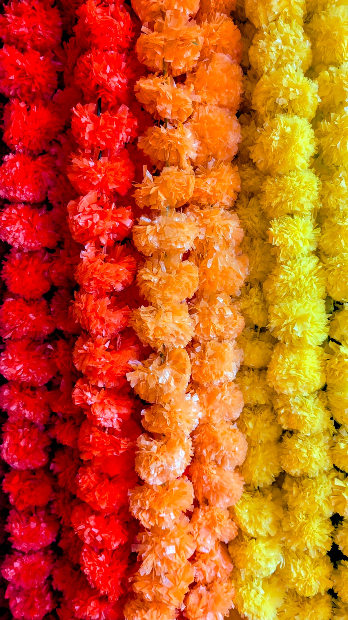 Marigold pom pom garlands