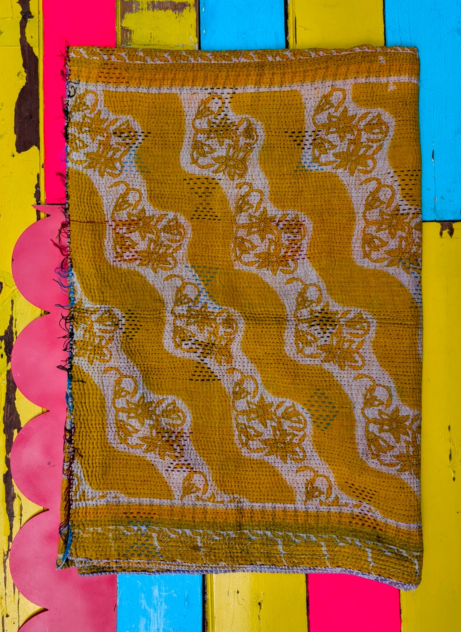 Floral graphic Kantha quilts - No 5