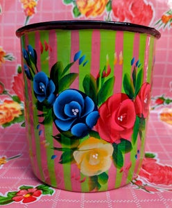 Truck art pot - birds and flowers