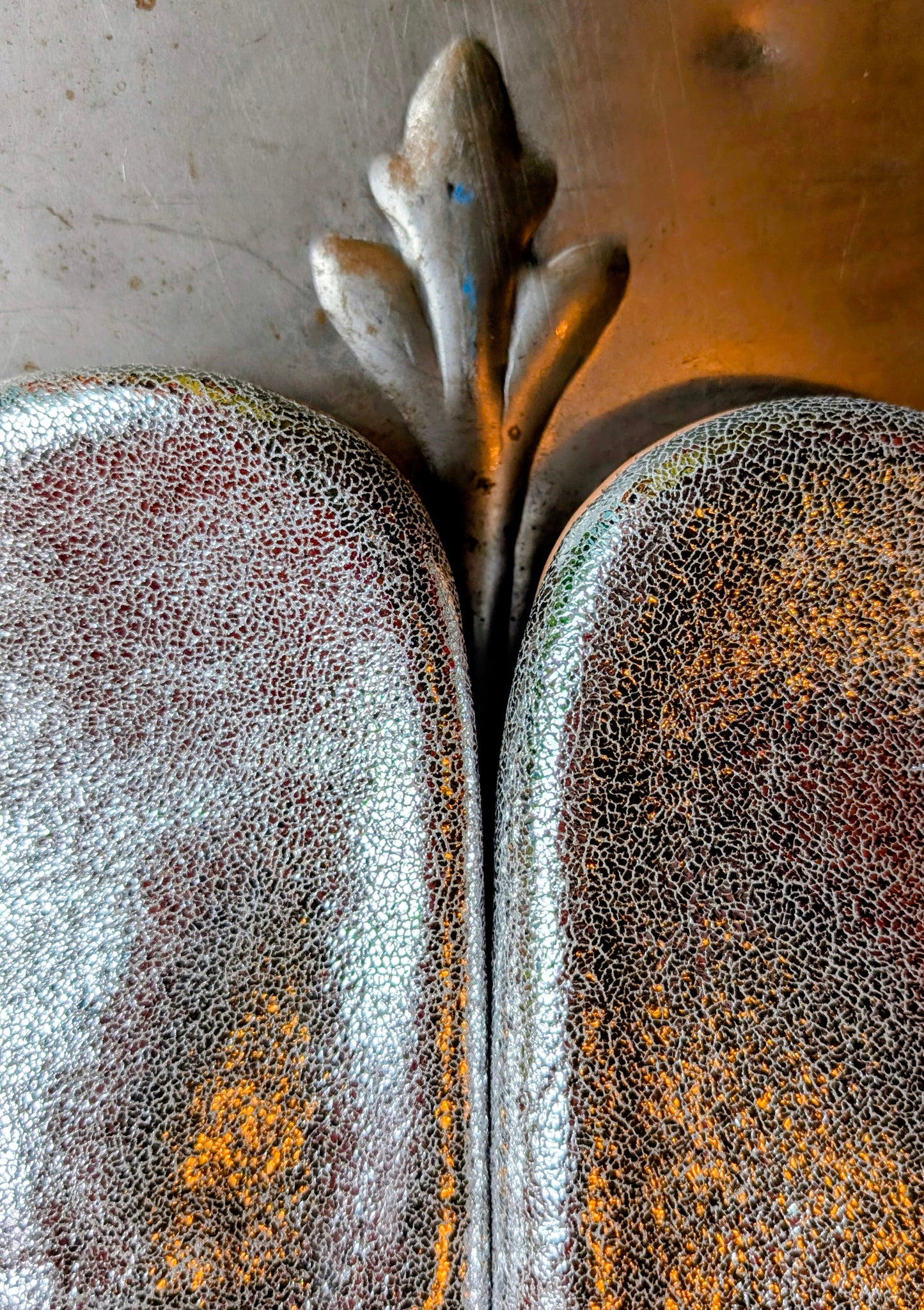 Soft leather metallic slippers .. size 40