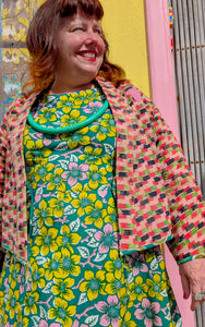 Graphic crop kantha jacket
