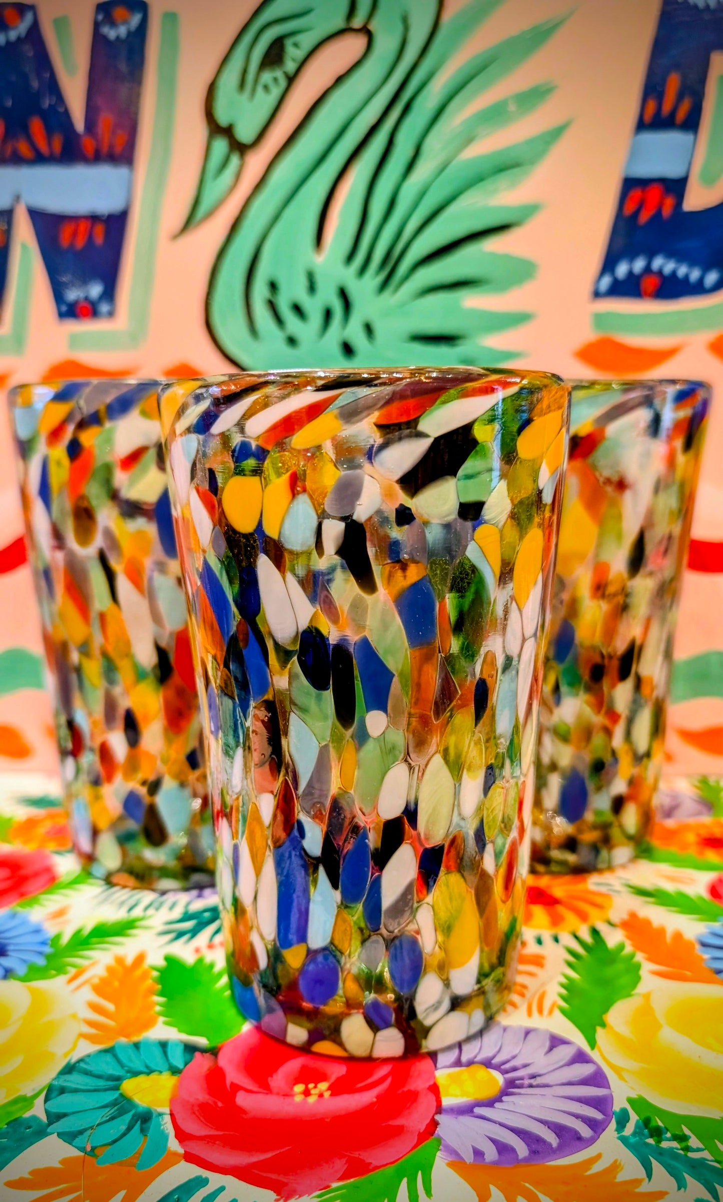 Mexican confetti glasses