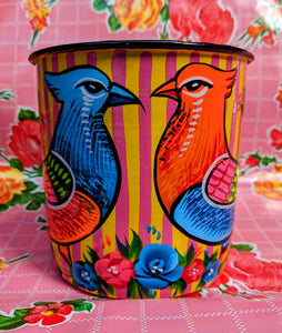 Truck art pot - birds and flowers