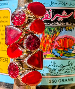Antique glass trade bead rings