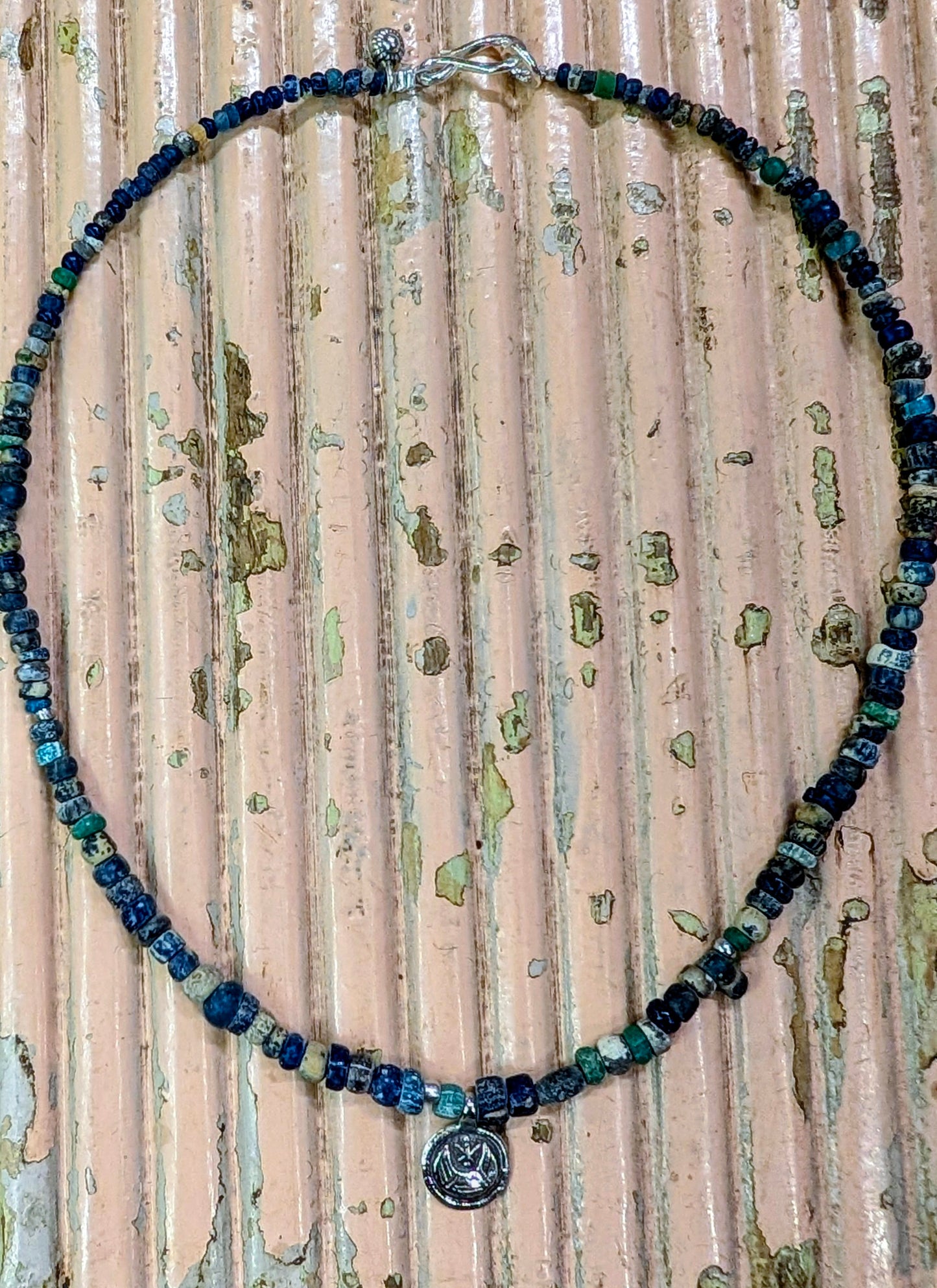 Antique excavated blue glass beads