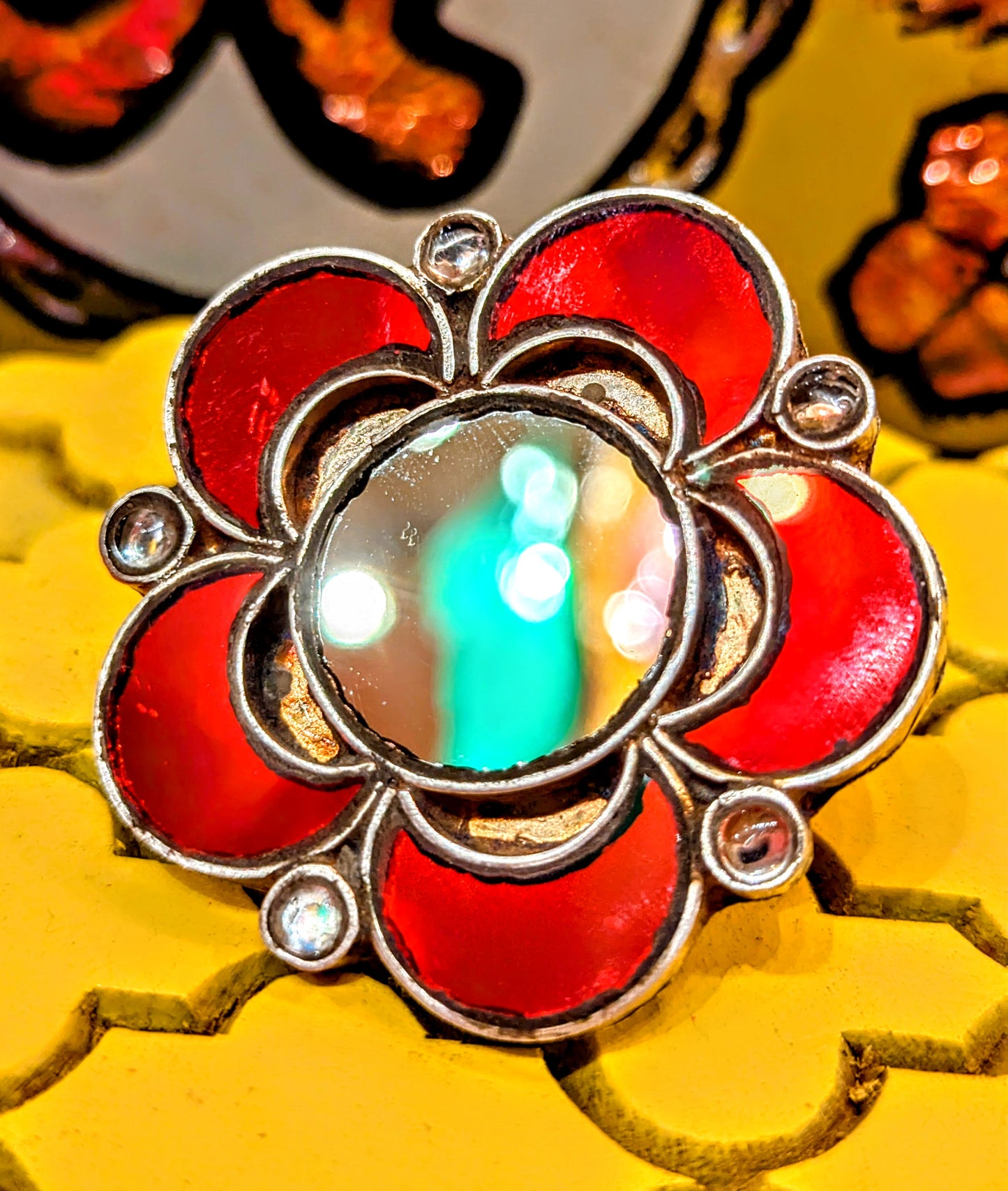 Tribal temple mirrorwork rings