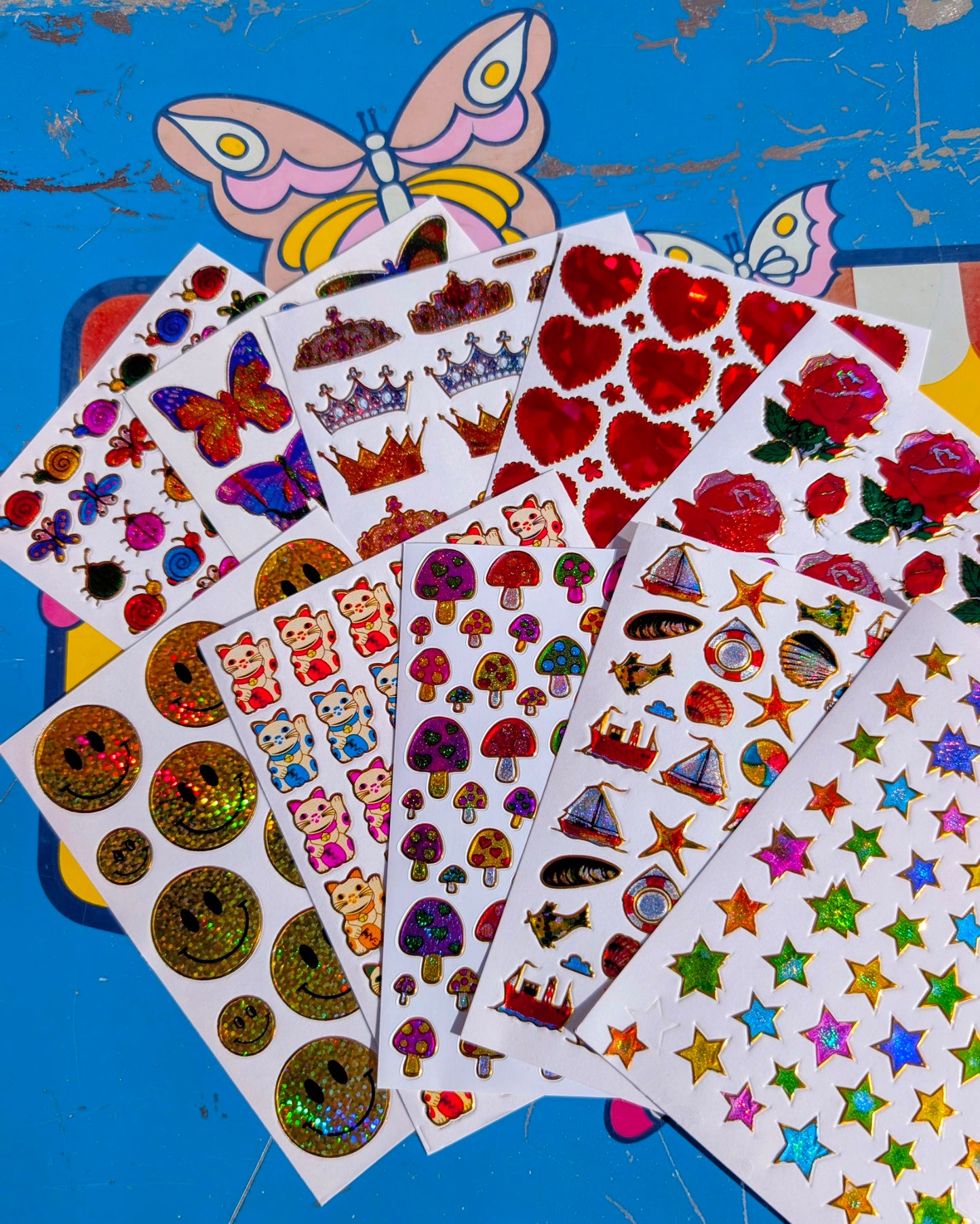 Holographic stickers set of 10