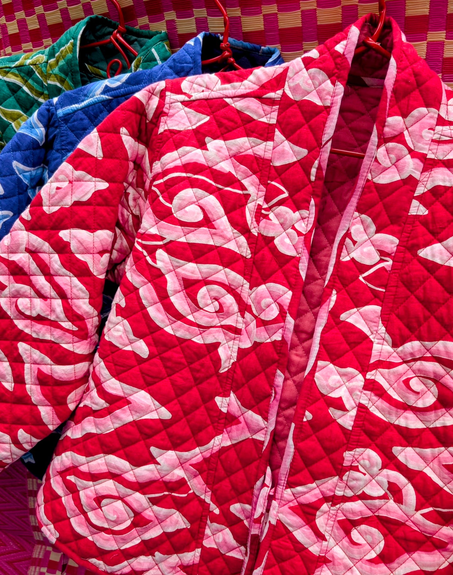 Cloud print quilted jacket