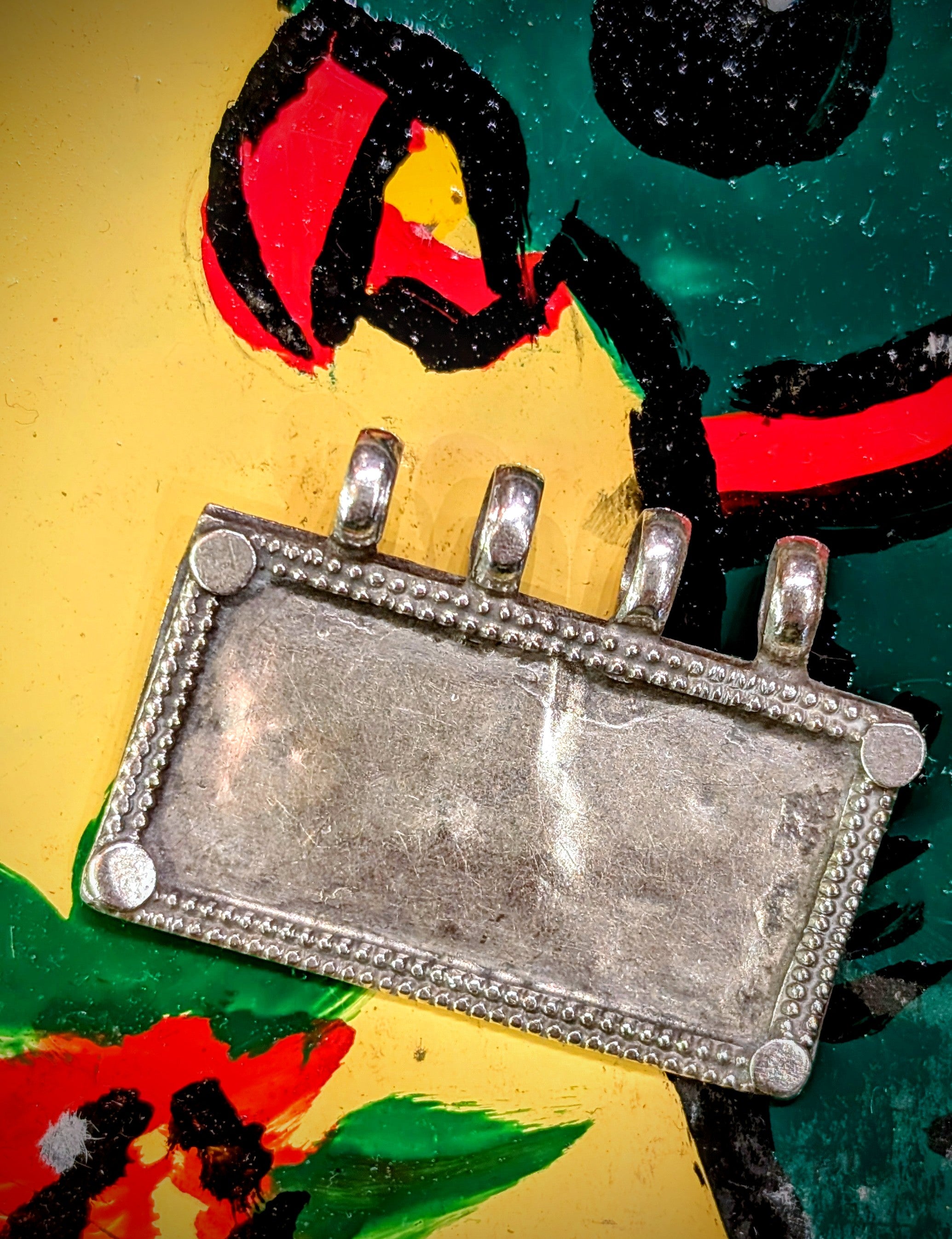 Antique silver geometric pendants