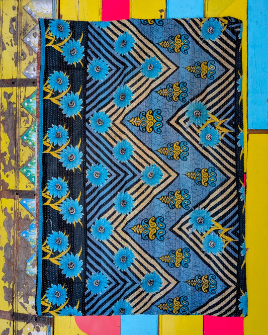 Floral graphic Kantha quilts - No 8
