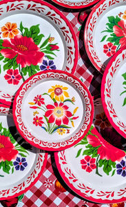 These fabulous plates and trays are used on all the best fast food stalls in Thai markets and are absolutely gorgeous!!, based on the designs of the old enamel bumper harvest trays, these are an easy update, and wash and wear well with hot or cold food.

Small 

Medium

Large

Melamine, food safe.

Not dishwasher safe as design may cloud.

 