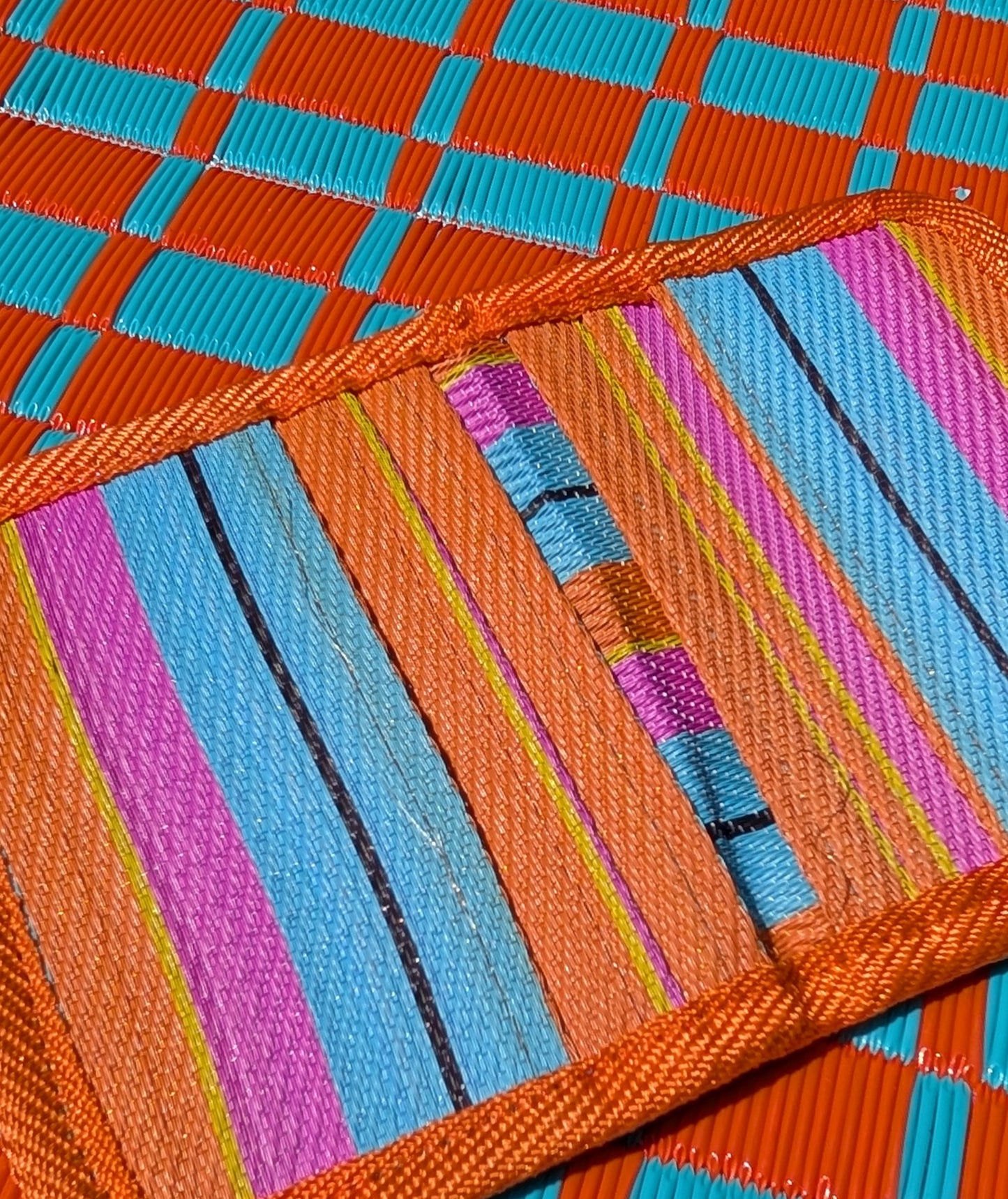 Striped recycled card holder