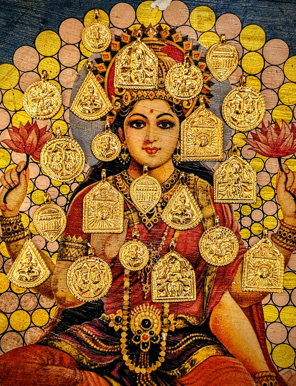Super light and lovely Gods and goddesses pendants.

Handmade in Rajasthan from silver then plated with 18ct gold.

Wear them on a chain or silk thread, or hang them on hoops from your ears!

Gold plated silver.