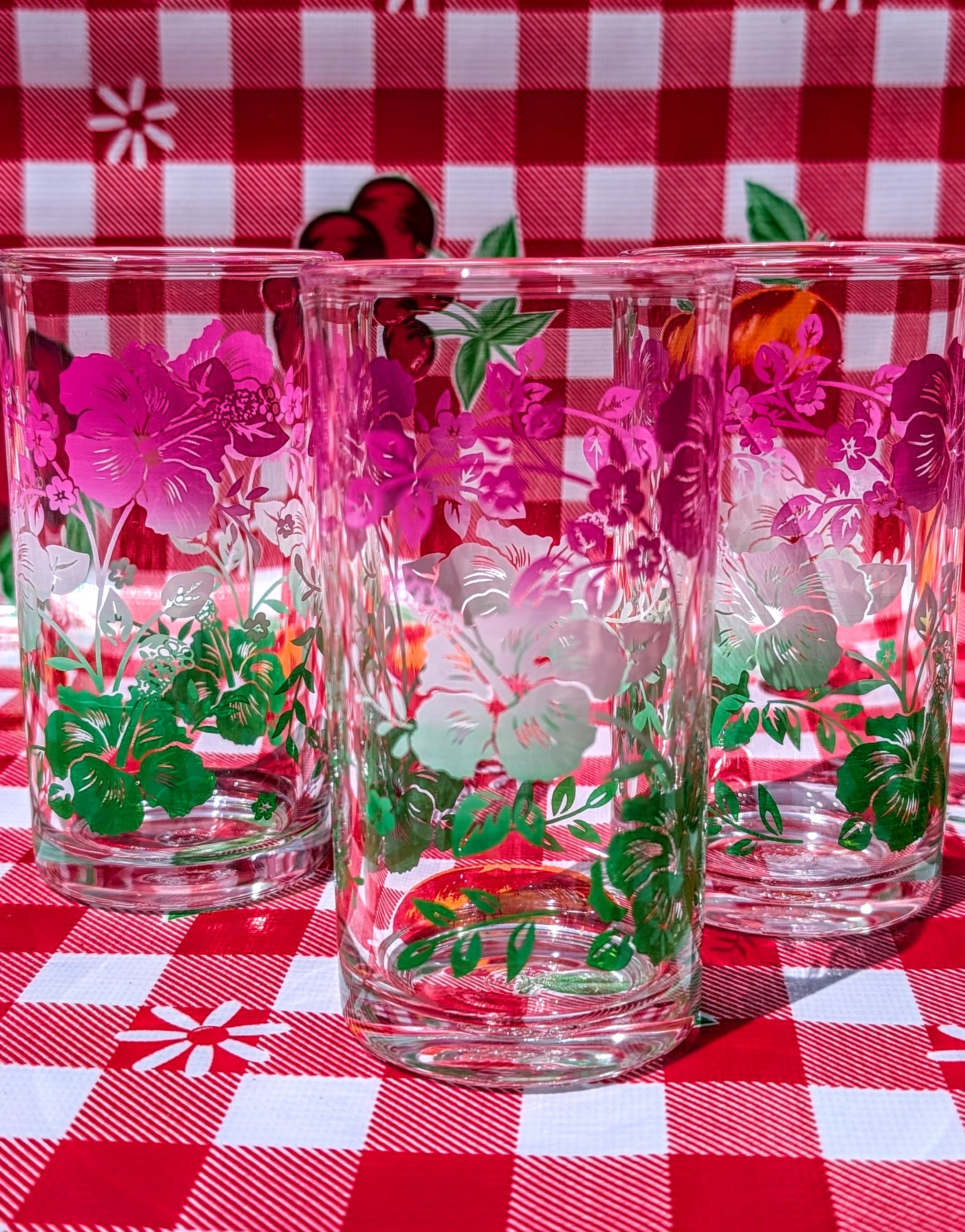 Kitschy floral glasses