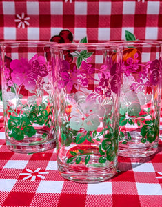 Kitschy floral glasses