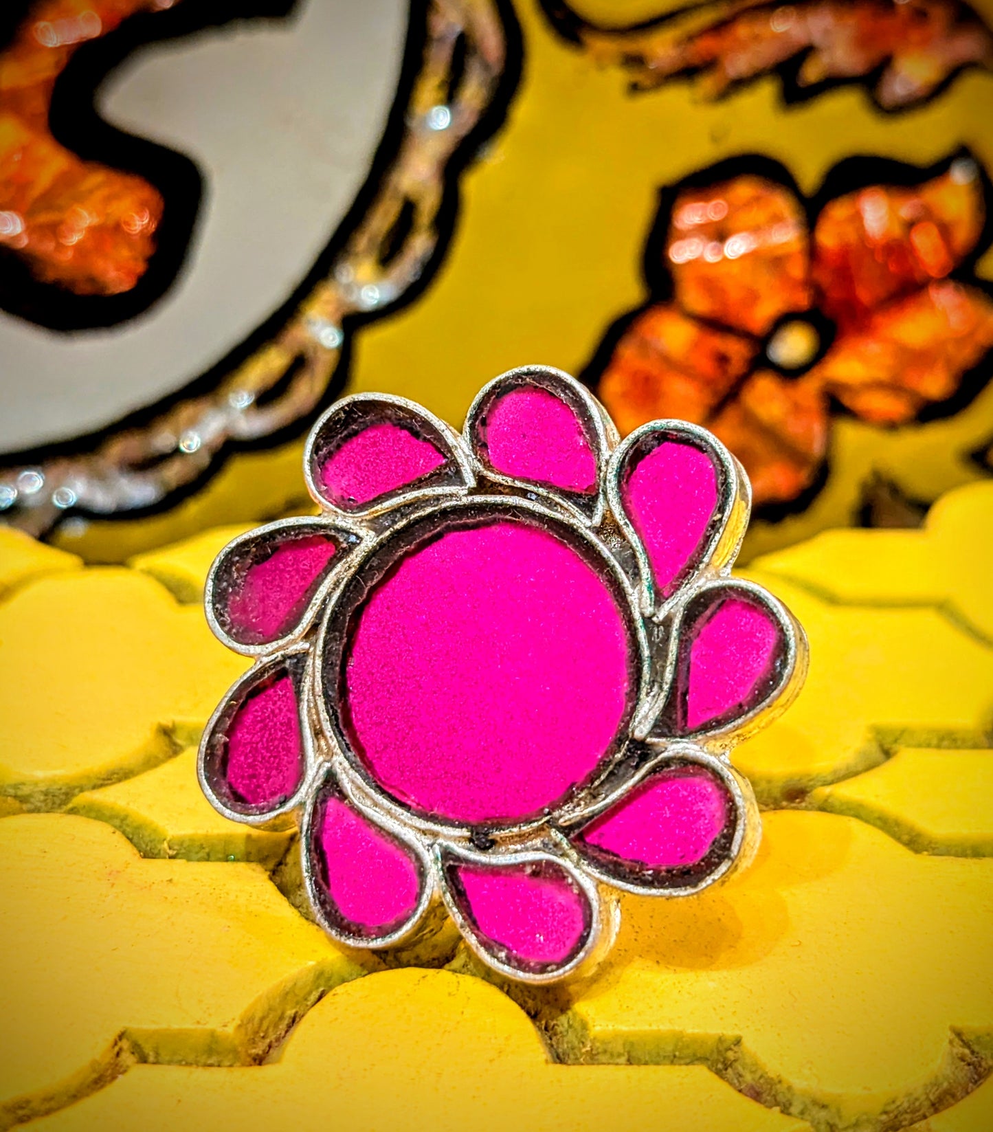 Tribal temple mirrorwork rings