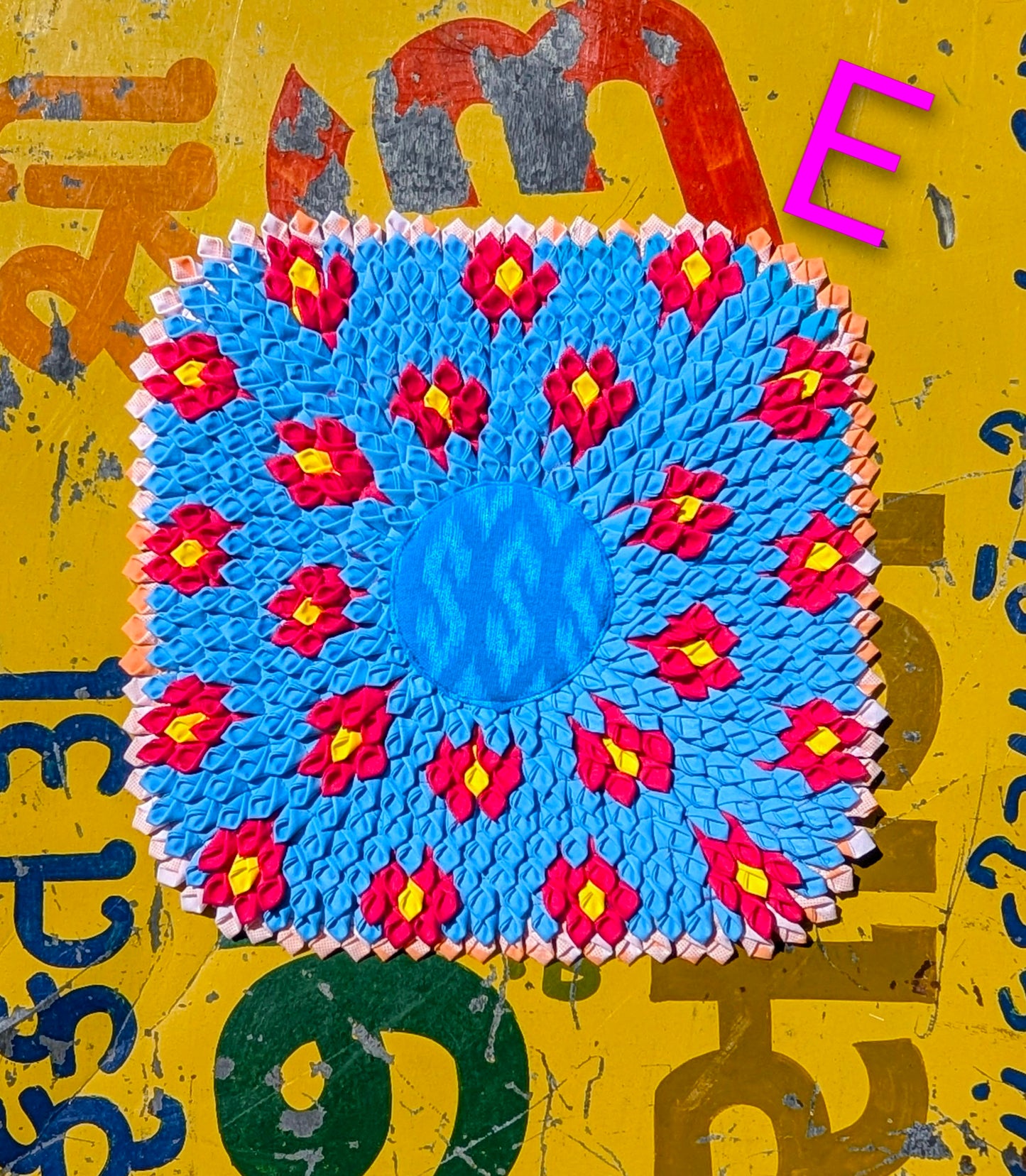 Recycled fabric mat squared