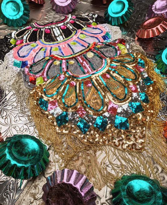 Disco dolly scallop sequin cape