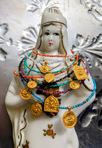 Semi precious necklaces with gold plated pendants