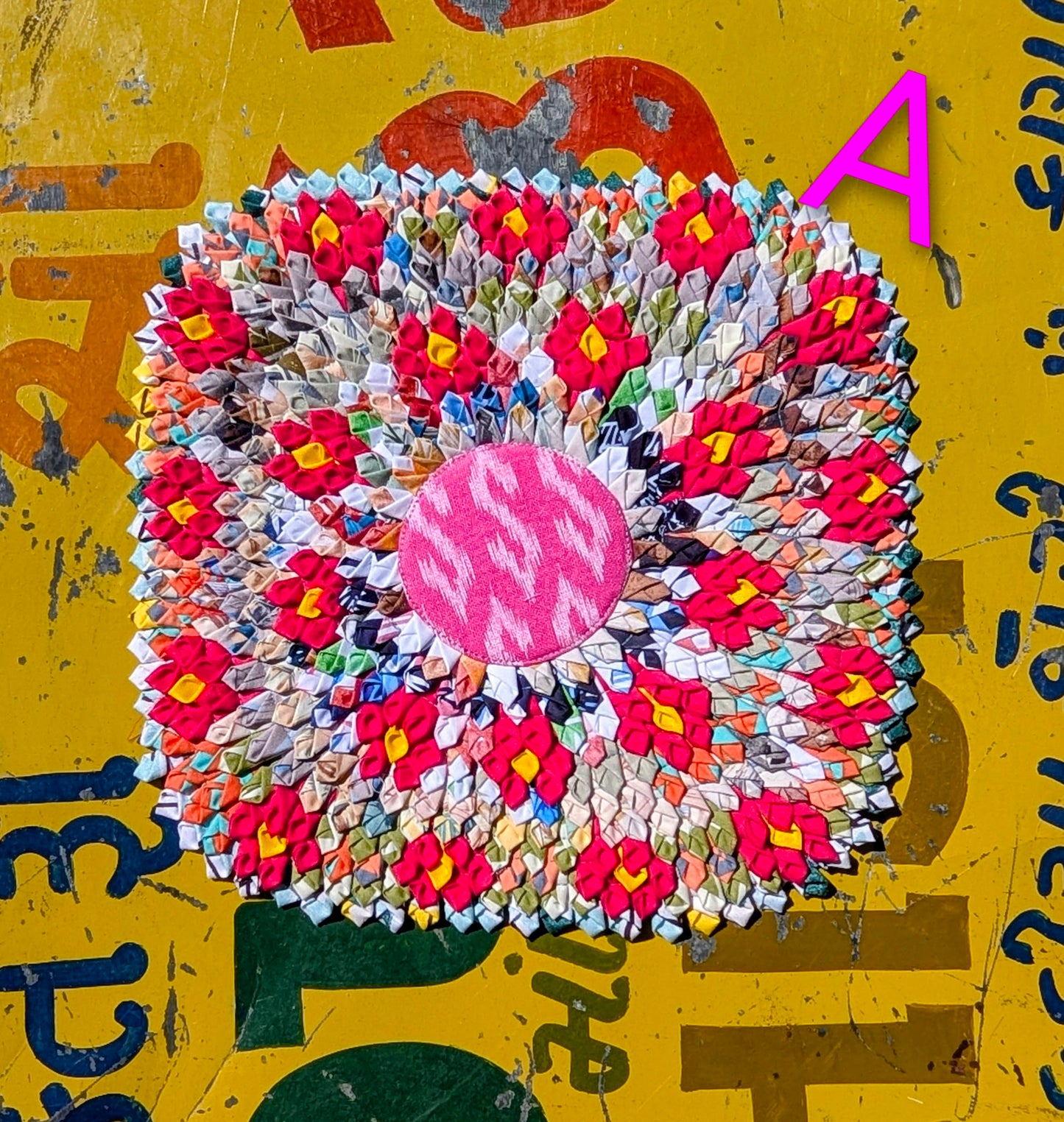 Recycled fabric mat squared