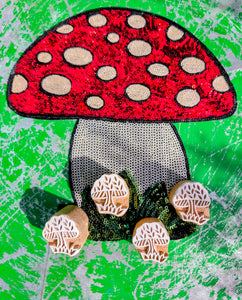Toadstools wood blocks