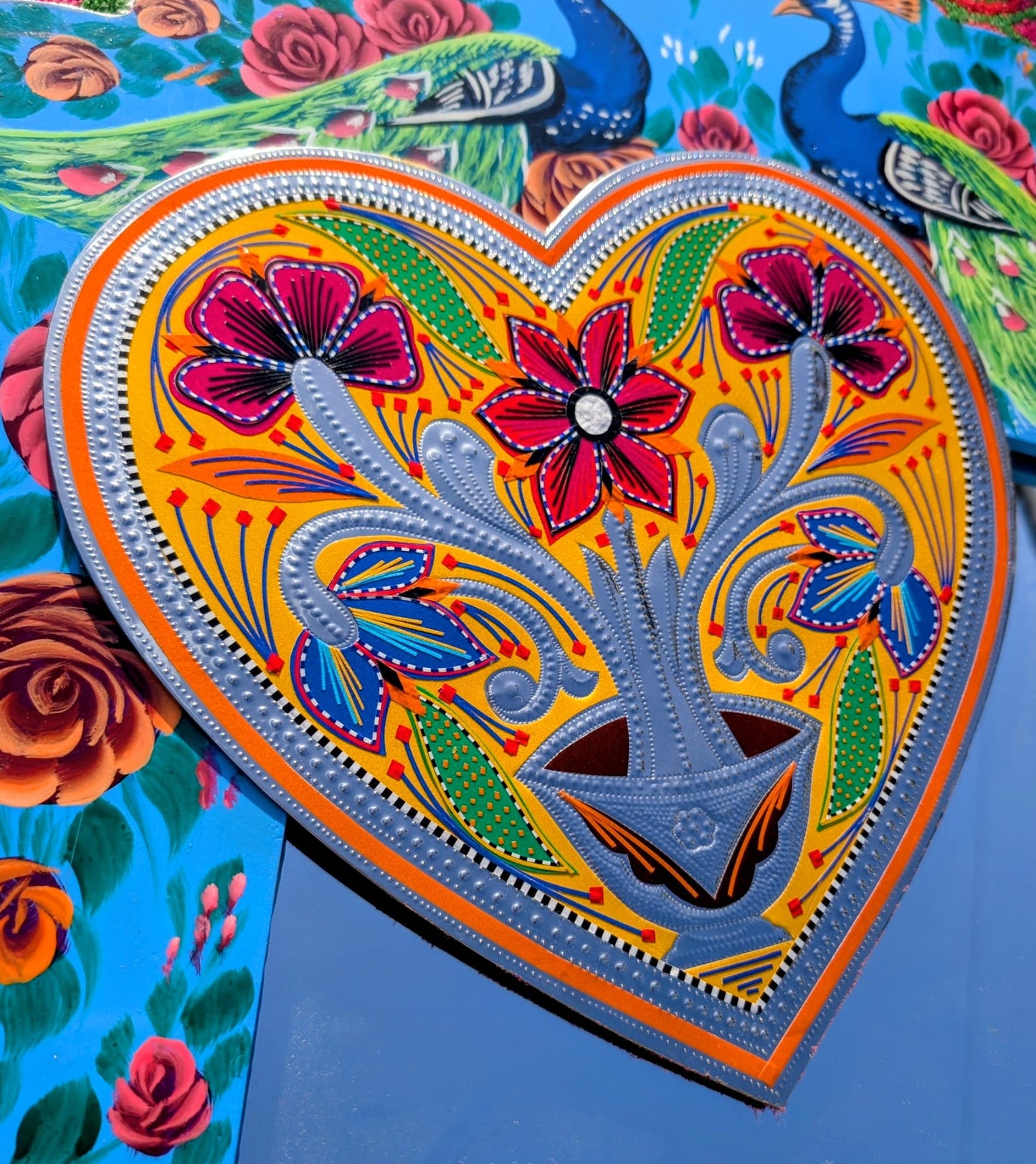 Mughal floral heart plaque