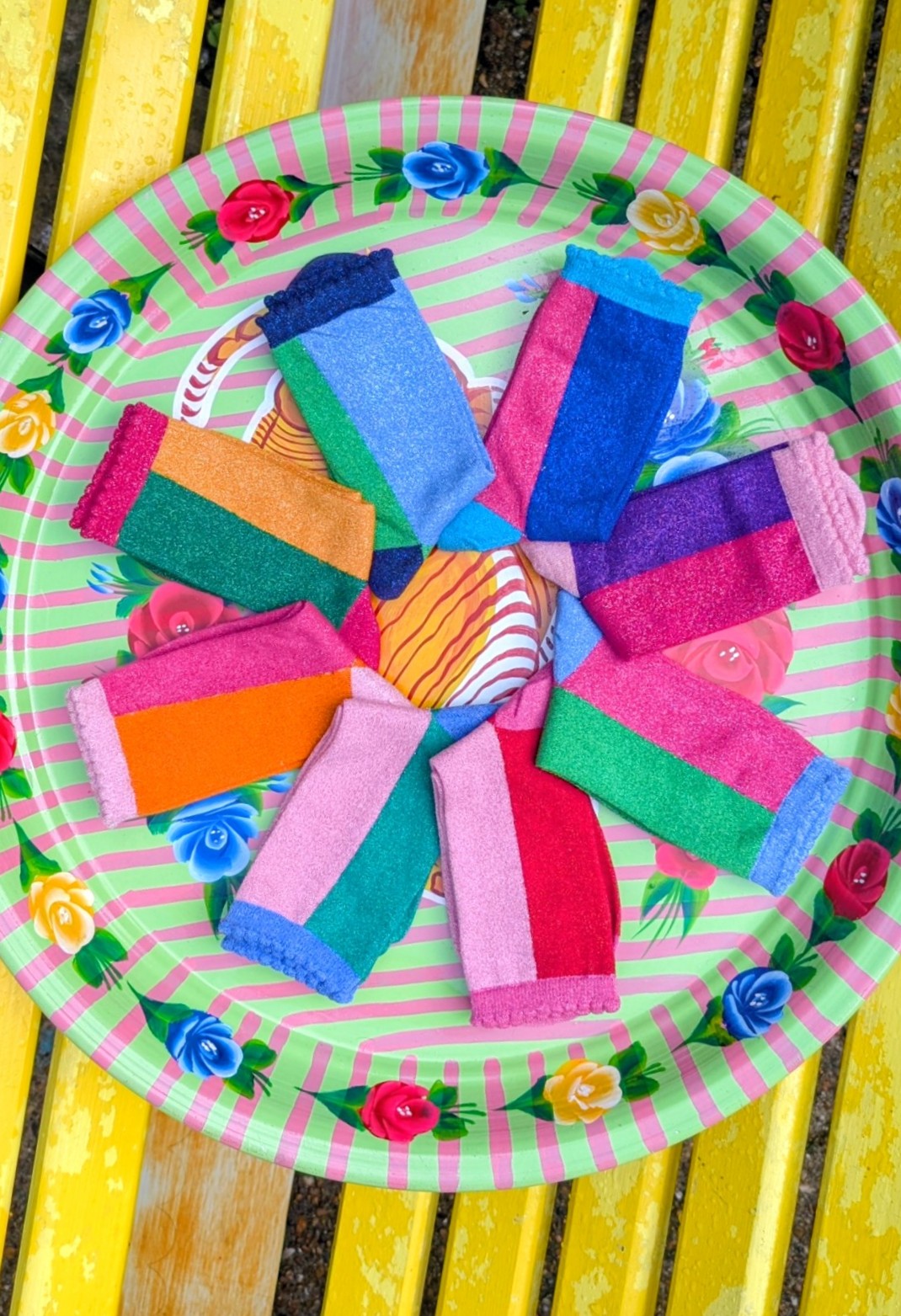 Colour block Glitter Socks